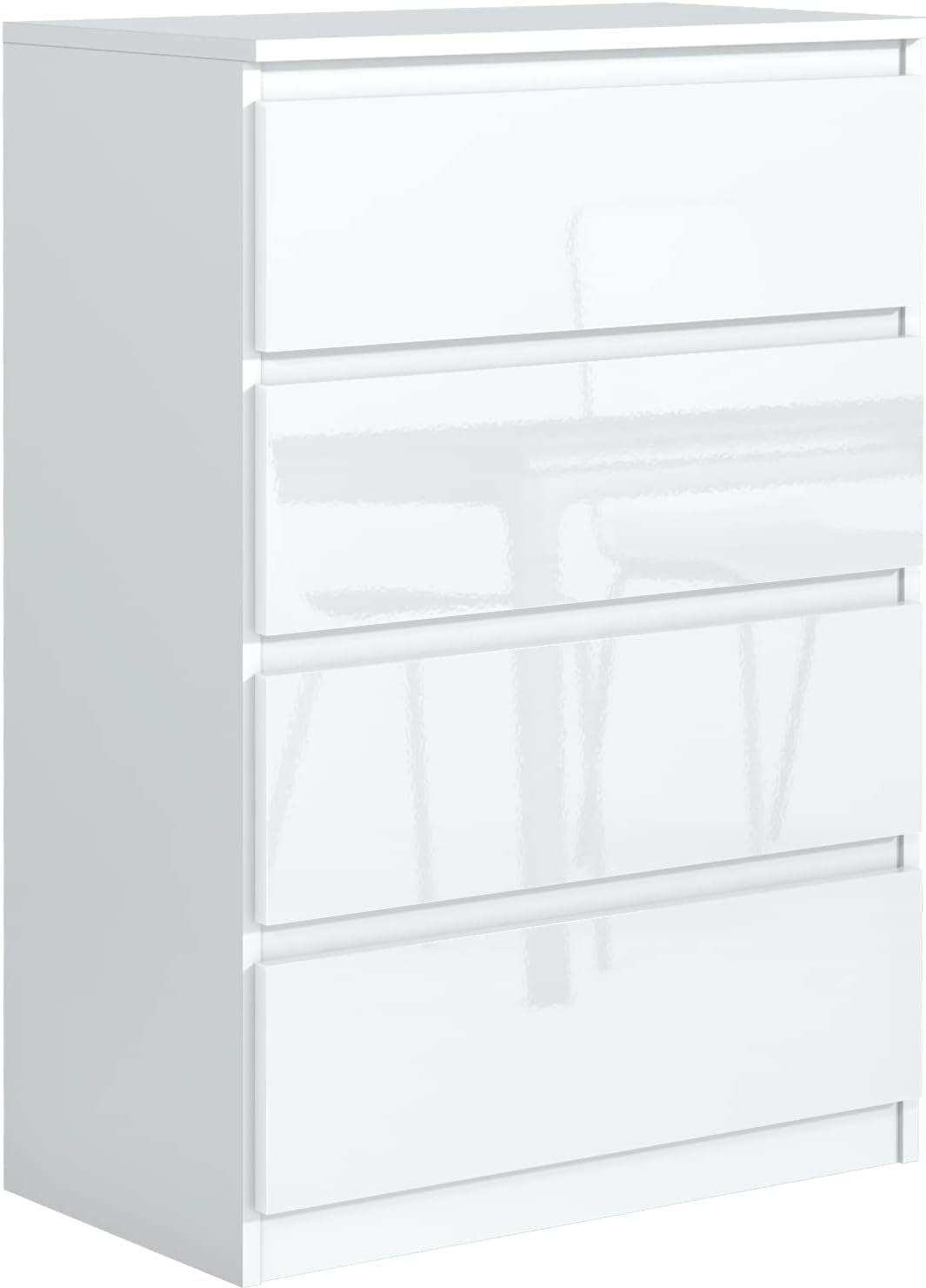 Mobelsta Kommode Weiß Hochglanz 70x102x39 cm