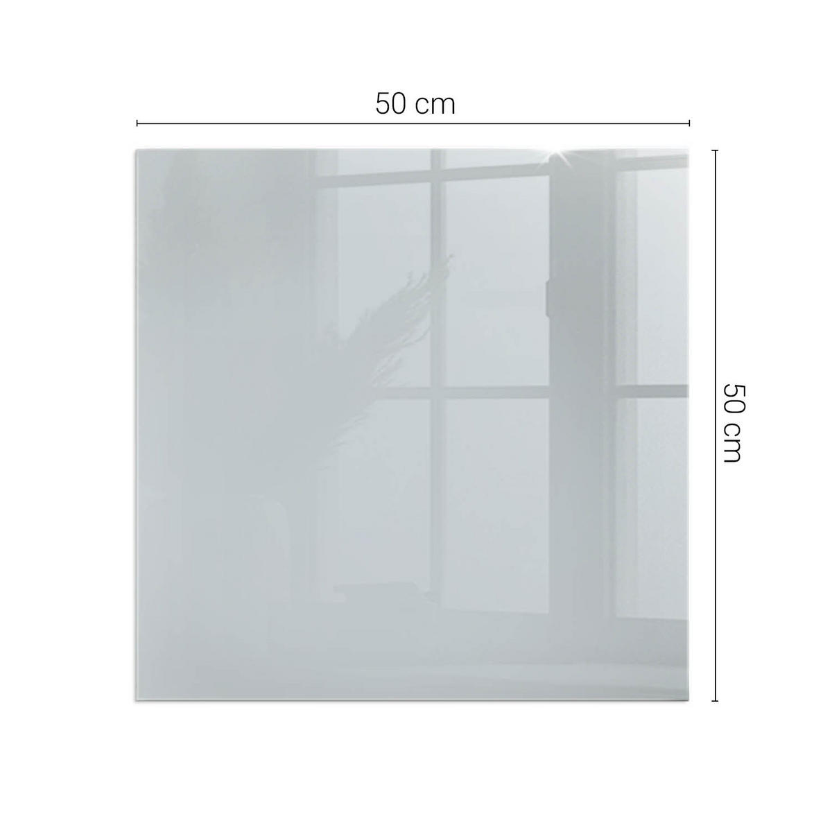 GLASPLATTE für Kamin 50x50 cm - Grau, Glas (50/50/0.4cm) - TULUP