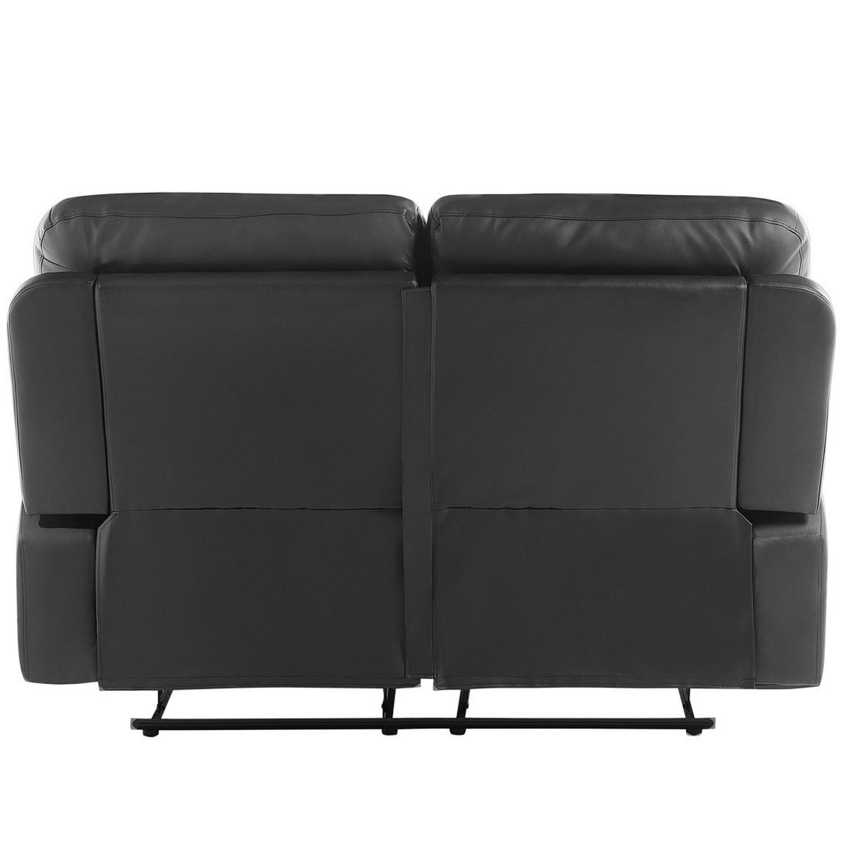 2-SITZER-SOFA Kunstleder Schwarz Bergen - Schwarz, Kunststoff/Textil (146/101/73cm) - Beliani