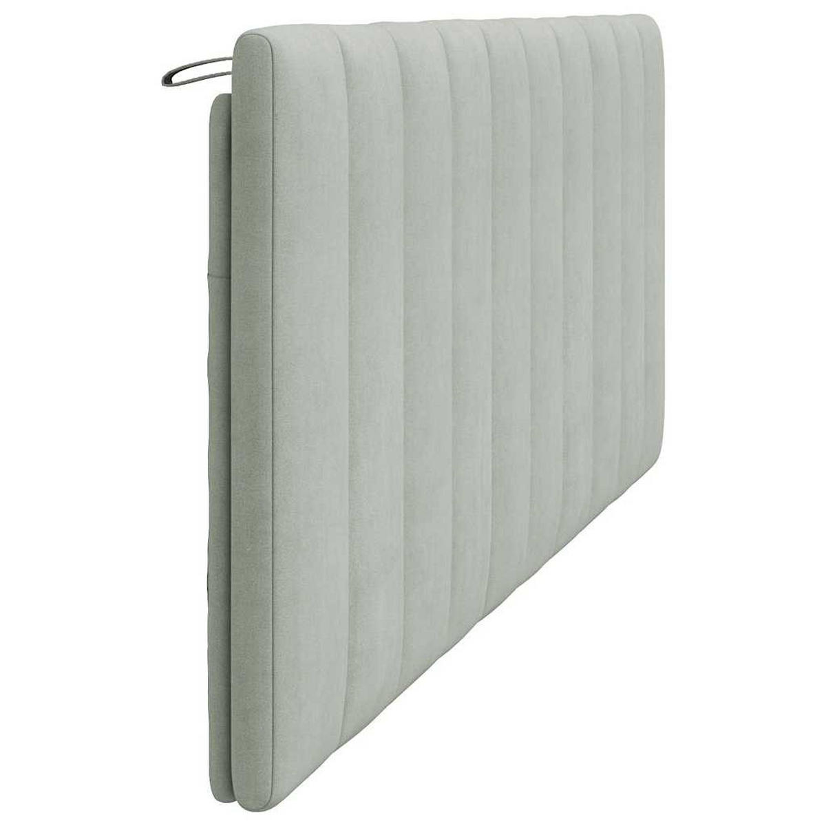 KOPFTEIL-KISSEN Hellgrau 200 Cm Samt - Grau, Naturmaterialen - vidaXL