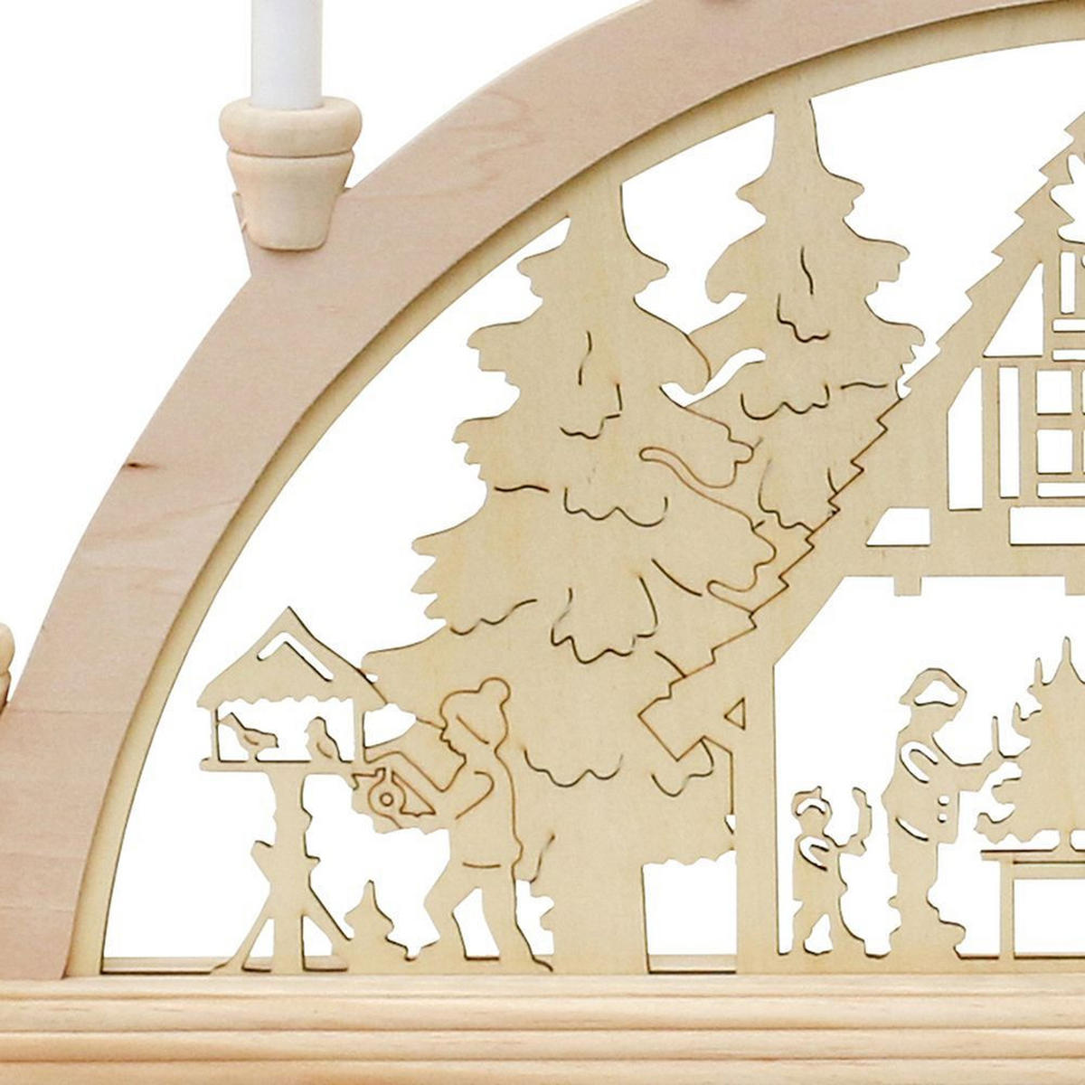 SCHWIBBOGEN Waldhaus 7-flammig - Multicolor, Holz (0.1/1/0.1cm) - Dekoteam24