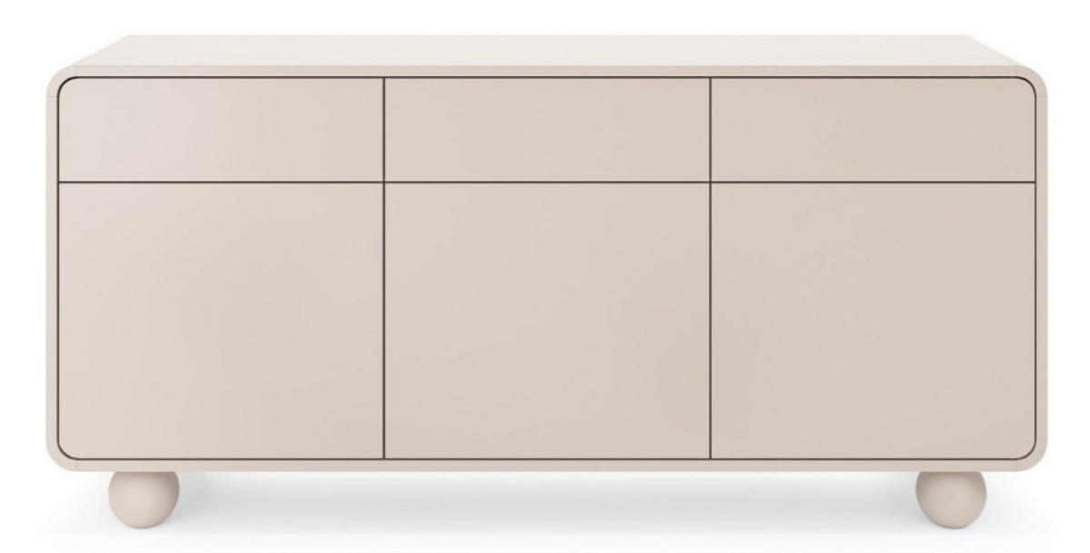 SIDEBOARD Kaschmir ALBI Auf Rundem Gestell 160 cm - Ecru, Holzwerkstoff (160/75/39cm) - Sepro Meble