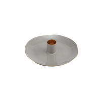 KERZENHALTER Elektra, Rund, Eisen, Grau, Ø 13.3 cm - Grau, Glas (13/2/13cm) - Gift Company