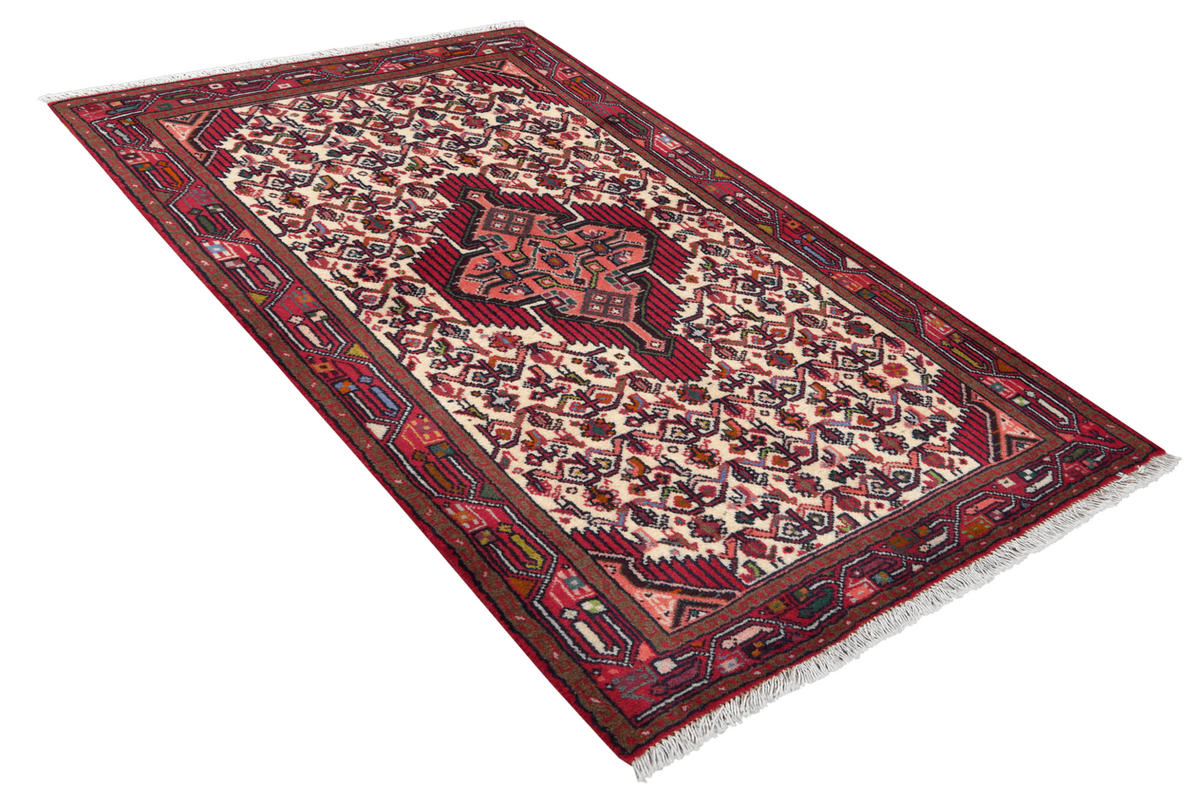 ORIENTTEPPICH handgeknüpft Assadabad Beige 126/78 cm Schurwolle - Beige, Textil (78/126cm) - Looma
