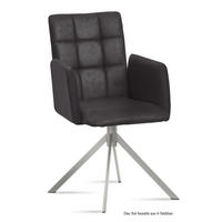 ARMLEHNSTUHL (6er-Set) Dorita 52x91x60 Edelstahl/Anthrazit - Edelstahlfarben/Anthrazit, Kunststoff (60/91/52cm) - 58aufmkessel