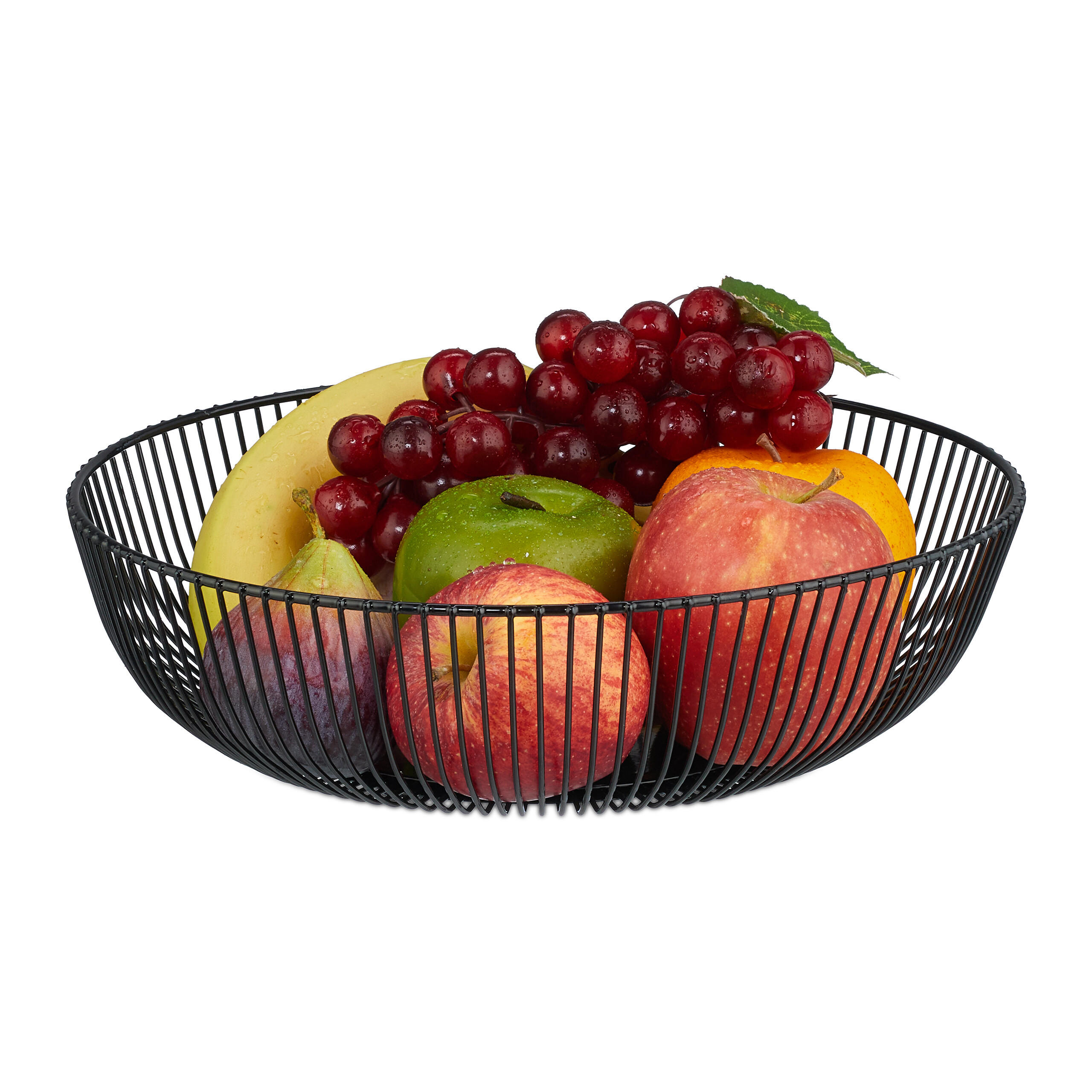OBSTSCHALE - Schwarz, Metall (8cm) - Relaxdays