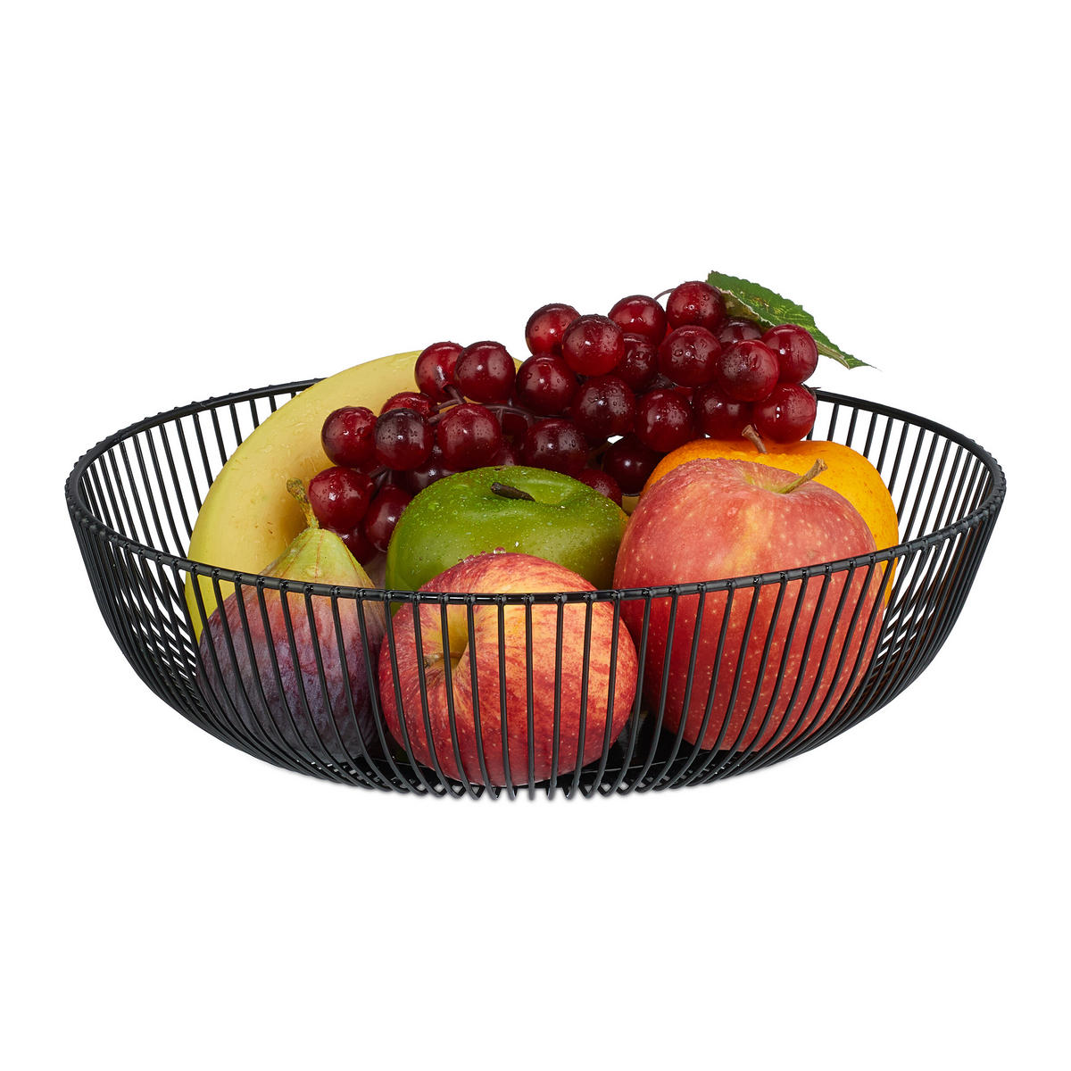 OBSTSCHALE - Schwarz, Metall (8cm) - Relaxdays