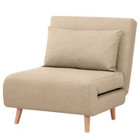 SCHLAFSESSEL - Textil / Teilmassivholz - Buchefarben/Creme, Holz/Buchenholz (77/81/90cm) - home24