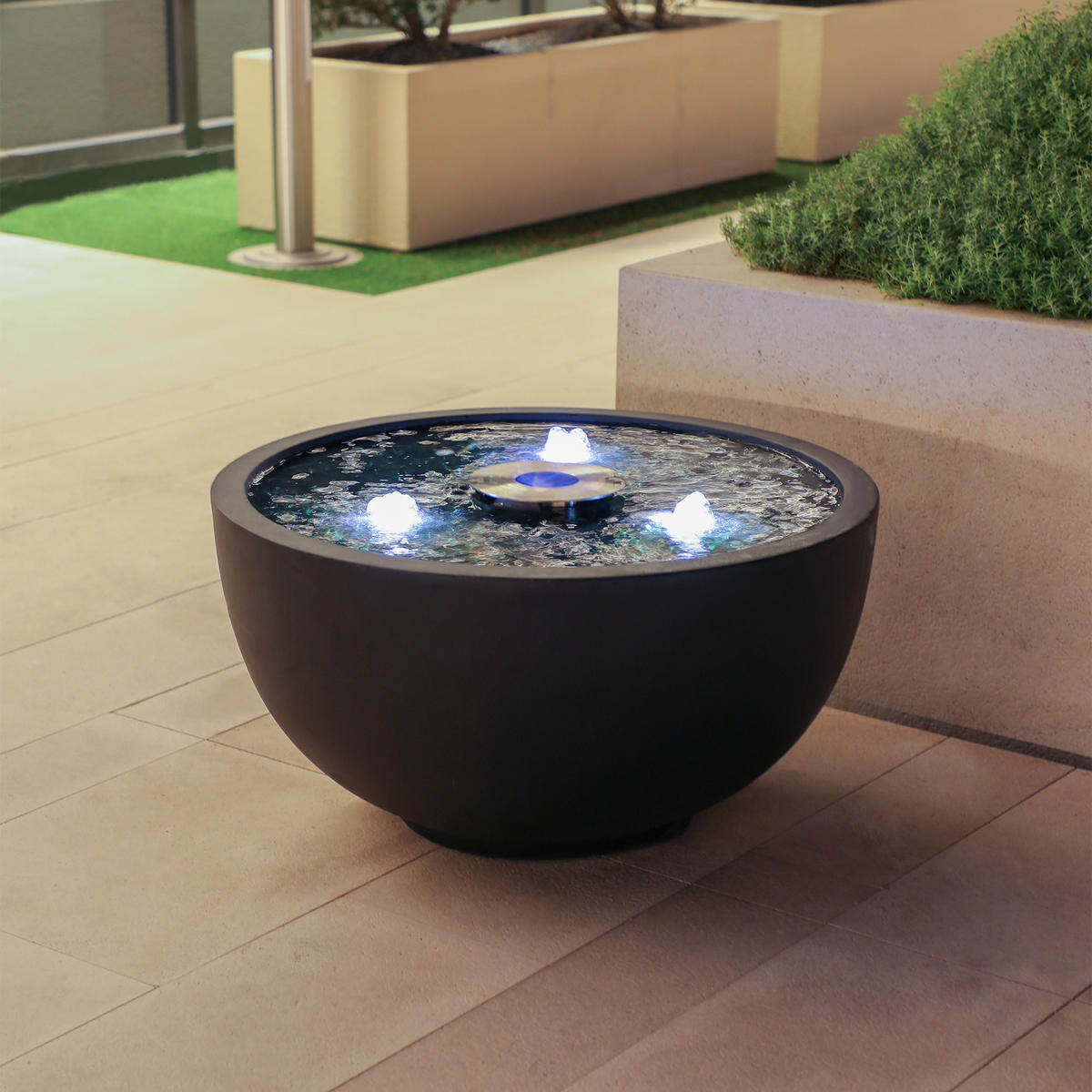 GARTENBRUNNEN Jnana 68 x 68 x 36 cm - Schwarz, Naturmaterialien (68/68/36cm) - Elementi