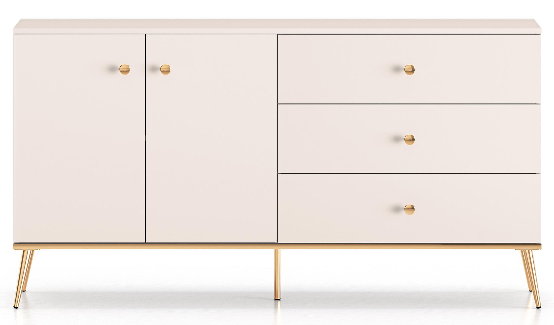 SIDEBOARD Selgin Greige 160 cm - Taupe/Goldfarben, Holzwerkstoff/Metall (160/84.8/39.7cm) - Selsey