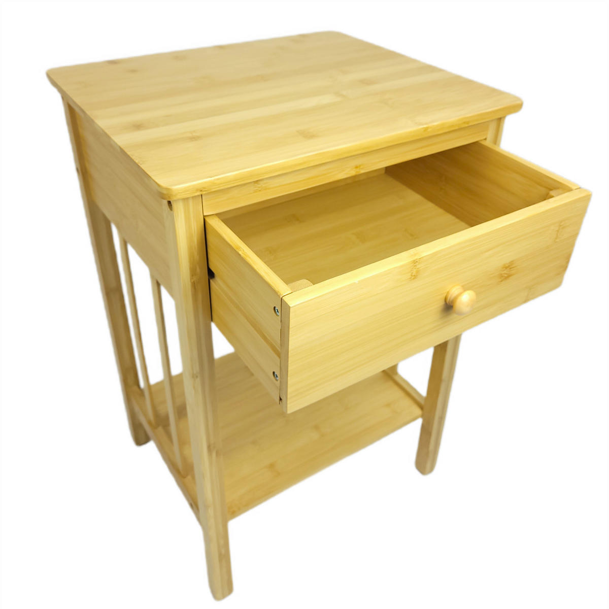 BEISTELLTISCH Bambus Naturfarbe mit Schublade 40/35/60 cm - Naturfarben, Holz (35/40/60cm) - Begryf