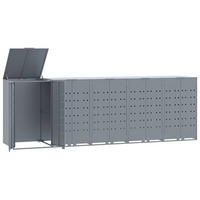 MÜLLTONNENBOX Gorilo für 5 Tonnen Grau 345x79x117 cm - Grau, Metall (345/117/79cm) - DELUKE