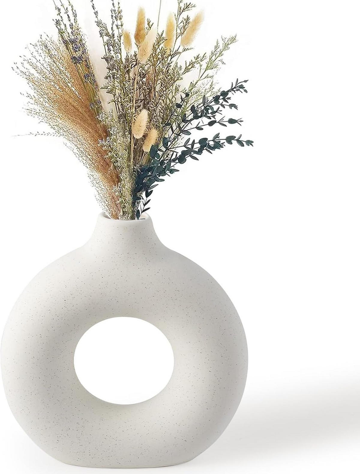 VASE 18 cm Keramik - Weiß, Keramik (16cm) - LIBRATON