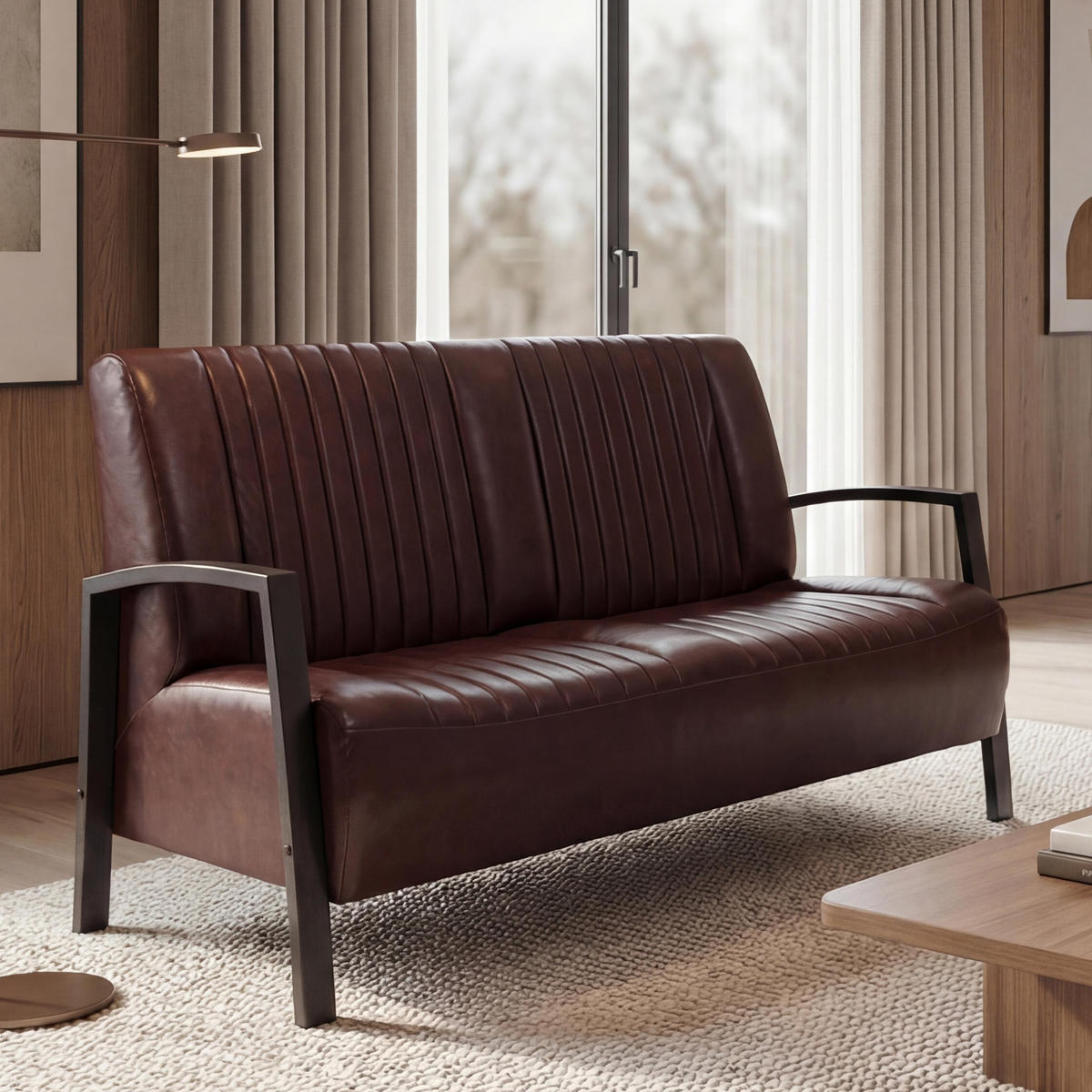 2-SITZER SOFA Braun - Braun, Textil (127/86/70cm) - MCW