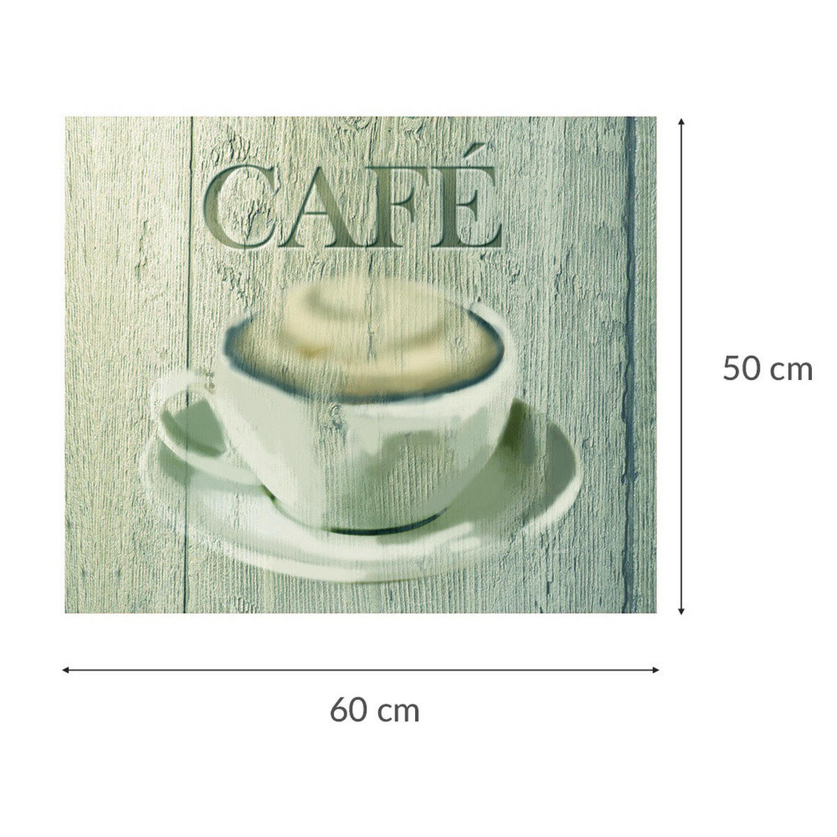 GLAS-WANDSCHUTZ Cafe 60/50/0,5 cm - Beige, Glas (50/0.5/60cm) - Wenko