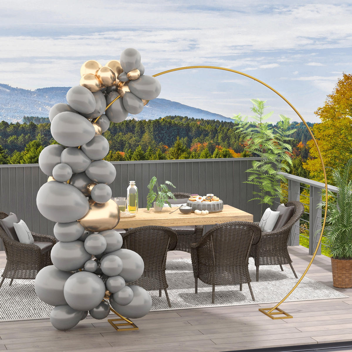 ROSENBOGEN DE-18319 280/60/258 cm, für Hochzeit & Events Gold - Goldfarben, Metall (280/258/60cm) - ComfortXL