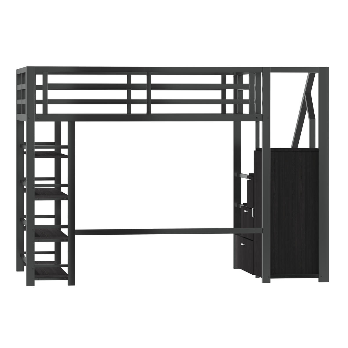 HOCHBETT Metall 140/200 cm Schwarz - Schwarz, Metall - Raumix
