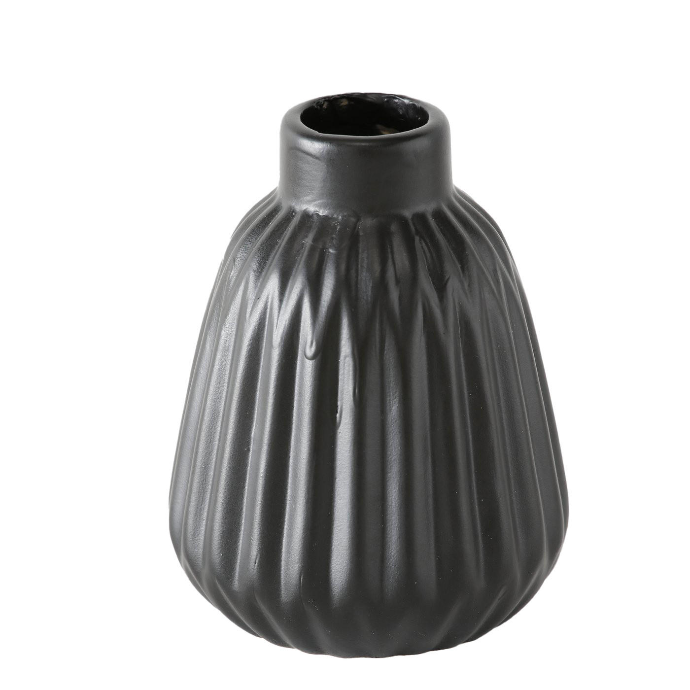 Boltze Home Keramikvase Schwarz 12 cm