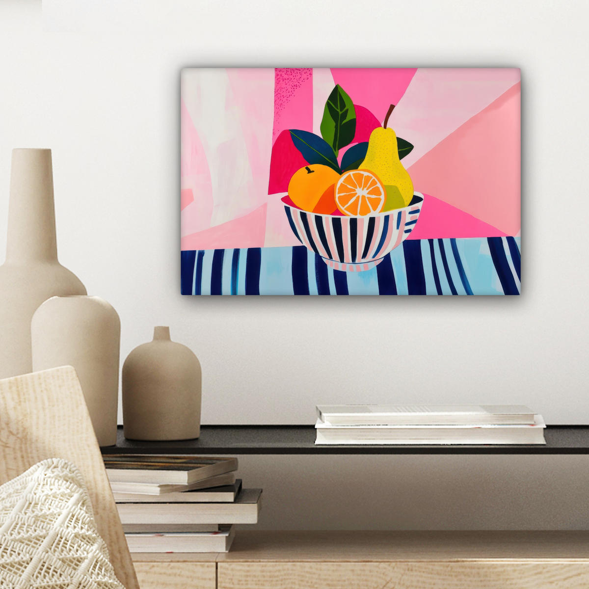 LEINWANDBILD Obst - Abstrakter Hintergrund - Rosa Deko Schlafzimmer 30x20 cm - Pink, Textil (30/20cm) - MuchoWow