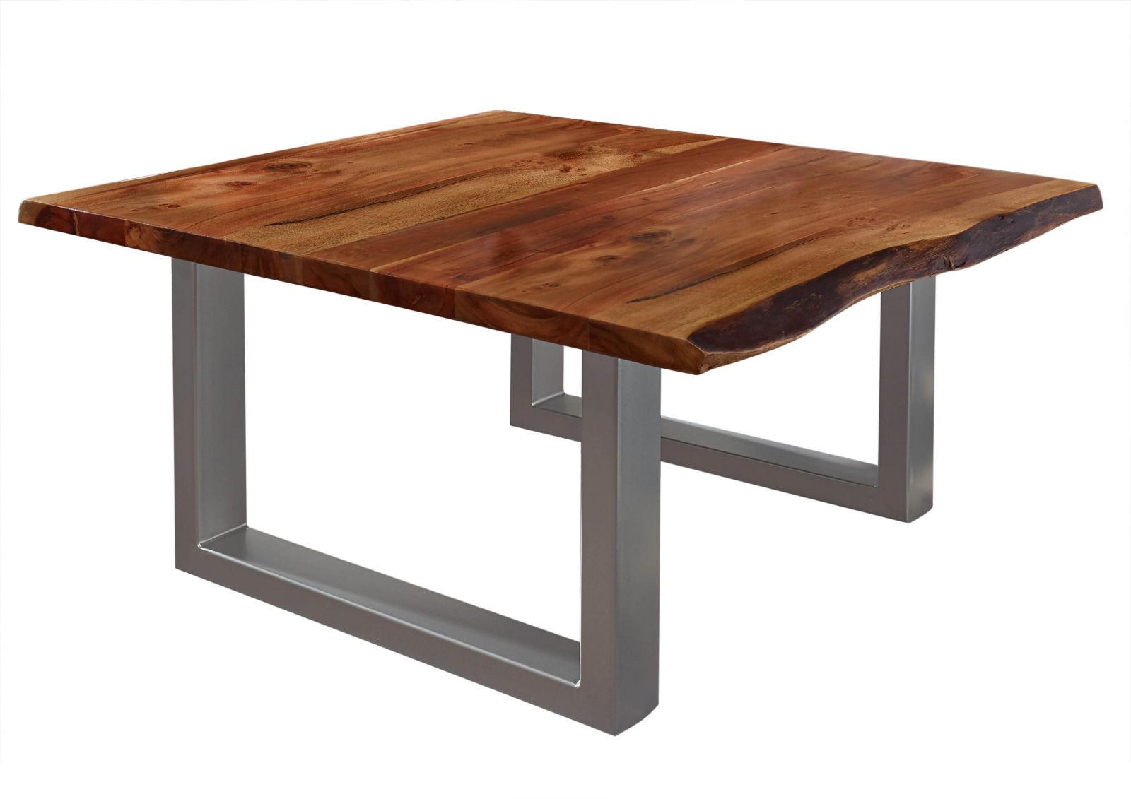COUCHTISCH Akazie 90x90x45 walnuss lackiert FREEFORM 2 #10 - Dunkelbraun, Holz (90/90/45cm) - Massivmoebel24