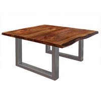COUCHTISCH Akazie 90x90x45 walnuss lackiert FREEFORM 2 #10 - Dunkelbraun, Holz (90/90/45cm) - Massivmoebel24