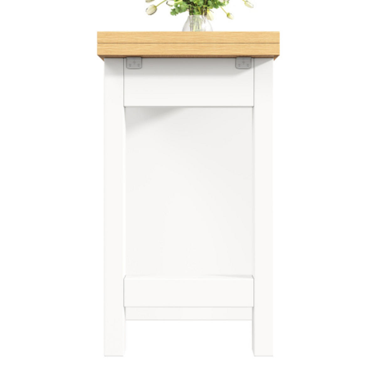 KÜCHENINSEL 120-197×40×72 cm aus MDF und Metall mit 360° drehbarer ausziehbarer Tischplatte, weiß - Weiß, Holzwerkstoff (197/72/40cm) - Luhomfu