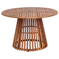 GARTENTISCH Heller Holzfarbton Agello - Hellbraun, Holz (120/120/74cm) - Beliani