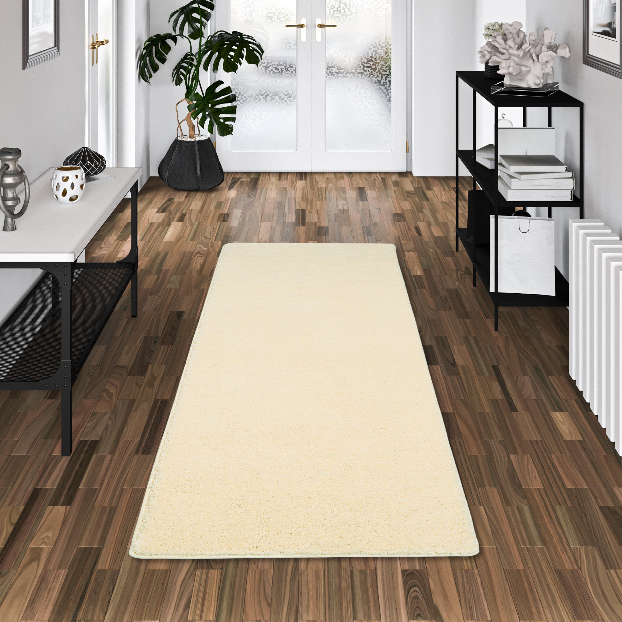 HOCHFLOR SHAGGY LÄUFER TEPPICH PALACE - Creme, Textil (100/300cm) - Snapstyle