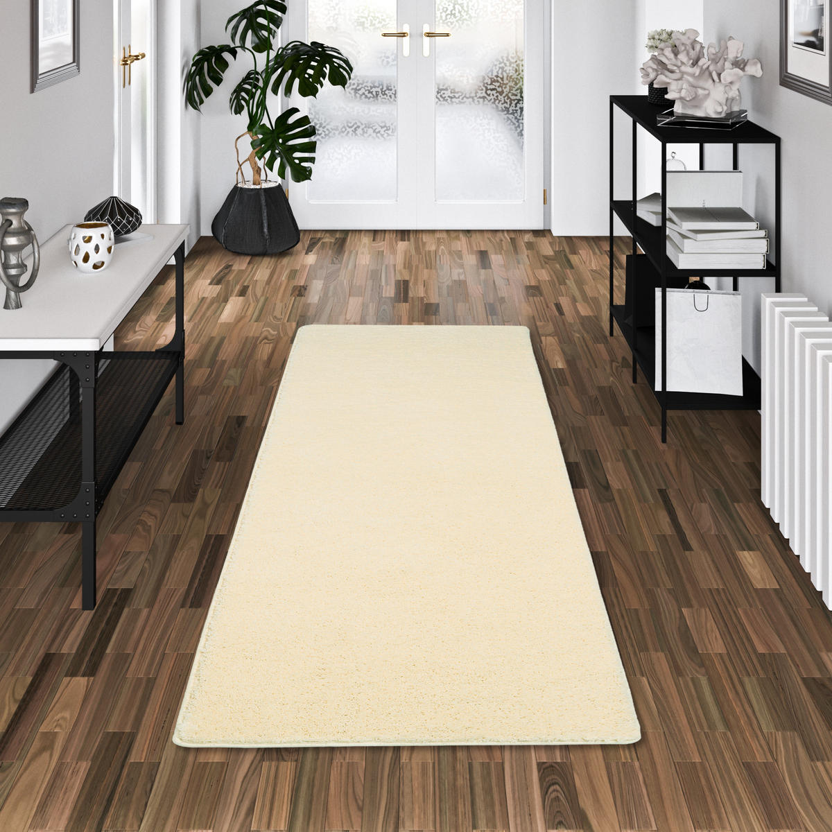 HOCHFLOR SHAGGY LÄUFER TEPPICH PALACE - Creme, Textil (100/300cm) - Snapstyle