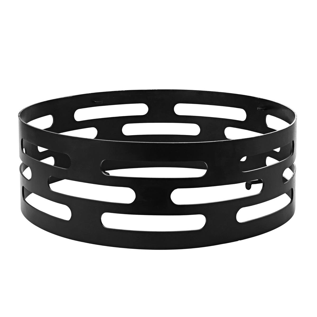 WOKAUFSATZ FÜR FEUERPLATTE 25 cm - Schwarz, Metall (25/15/25cm) - Oleio