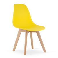 ESSZIMMERSTUHL KITO gelber Sitz, natürliche Beine - Gelb/Naturfarben, Kunststoff (46/80/54.5cm) - Valora
