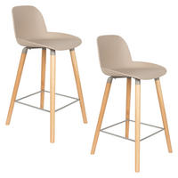 BARHOCKER Albert Kuip Rückenlehne 65 cm Taupe/ Beige - 2 er Set - Taupe, Kunststoff (45/89/47.5cm) - Zuiver