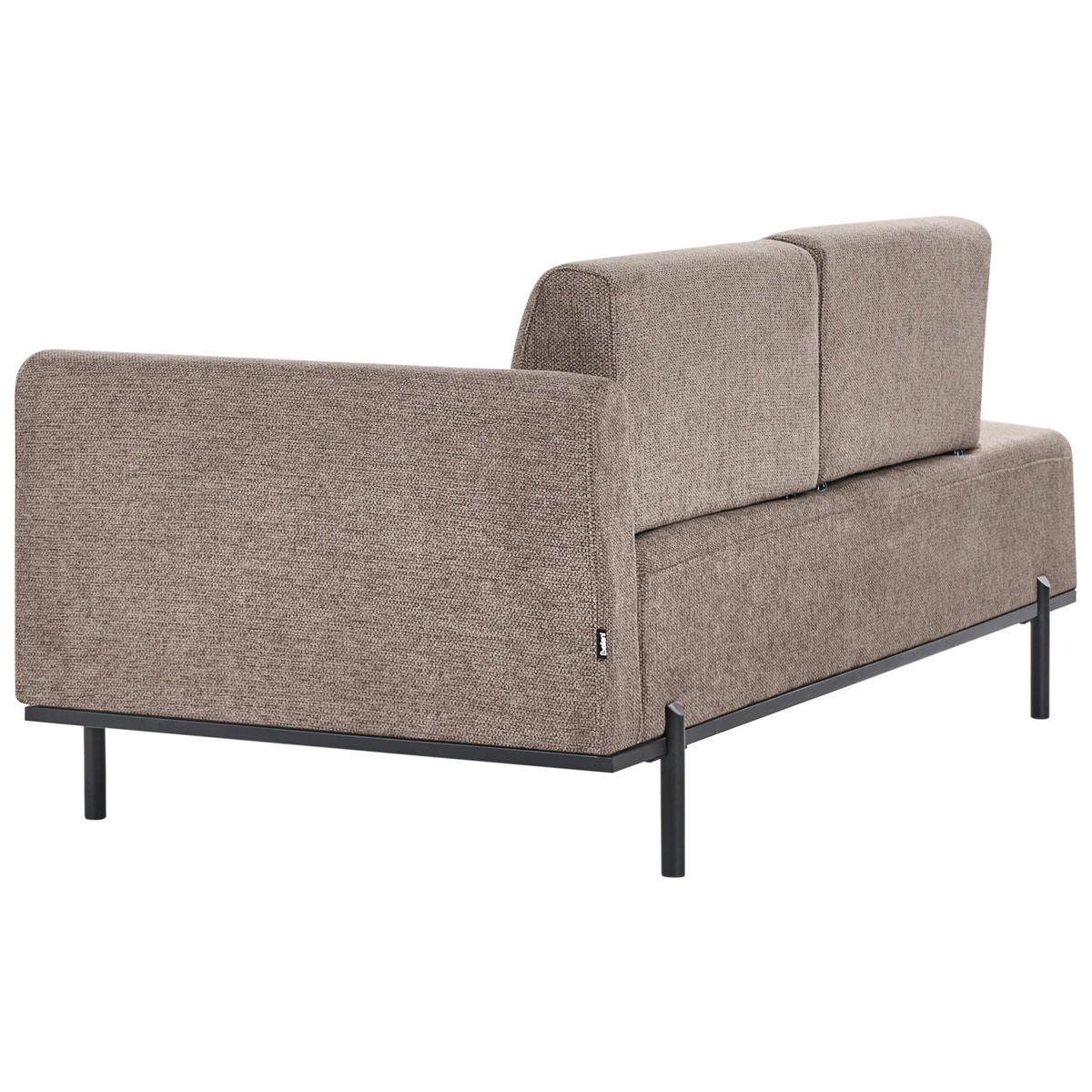 ČALOUNĚNÉ LEHÁTKO CHAISE LONGUE Umělý len Světle hnědé Savasse - černá/hnědá, textil (170/78/85cm) - Beliani