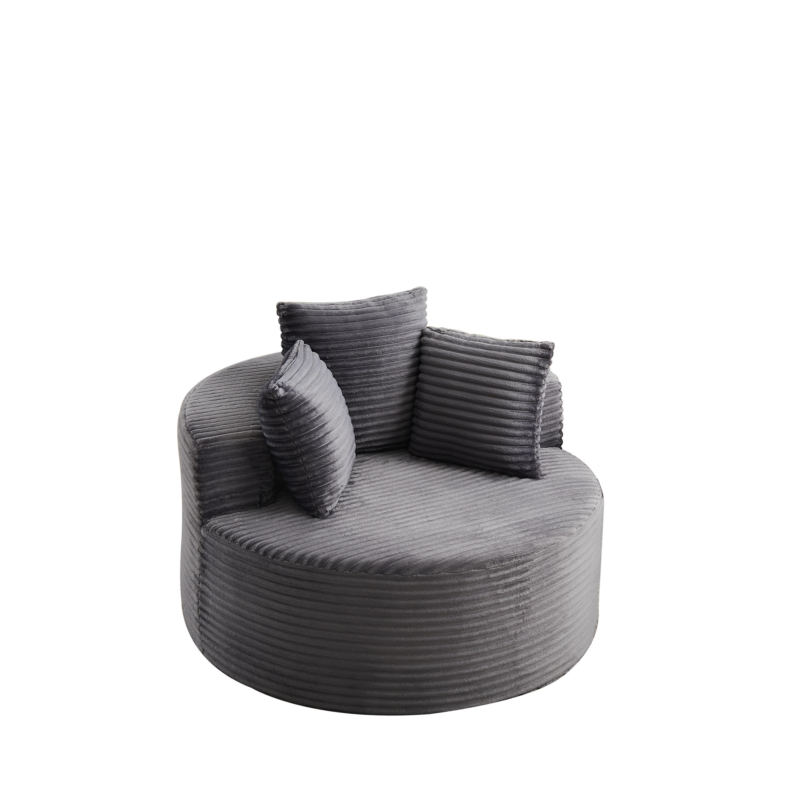 SESSEL DE-34516 minimalistisch mit 3 Kissen Grau - Grau, Textil (110/82/110cm) - ComfortXL