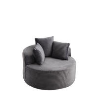 SESSEL DE-34516 minimalistisch mit 3 Kissen Grau - Grau, Textil (110/82/110cm) - ComfortXL