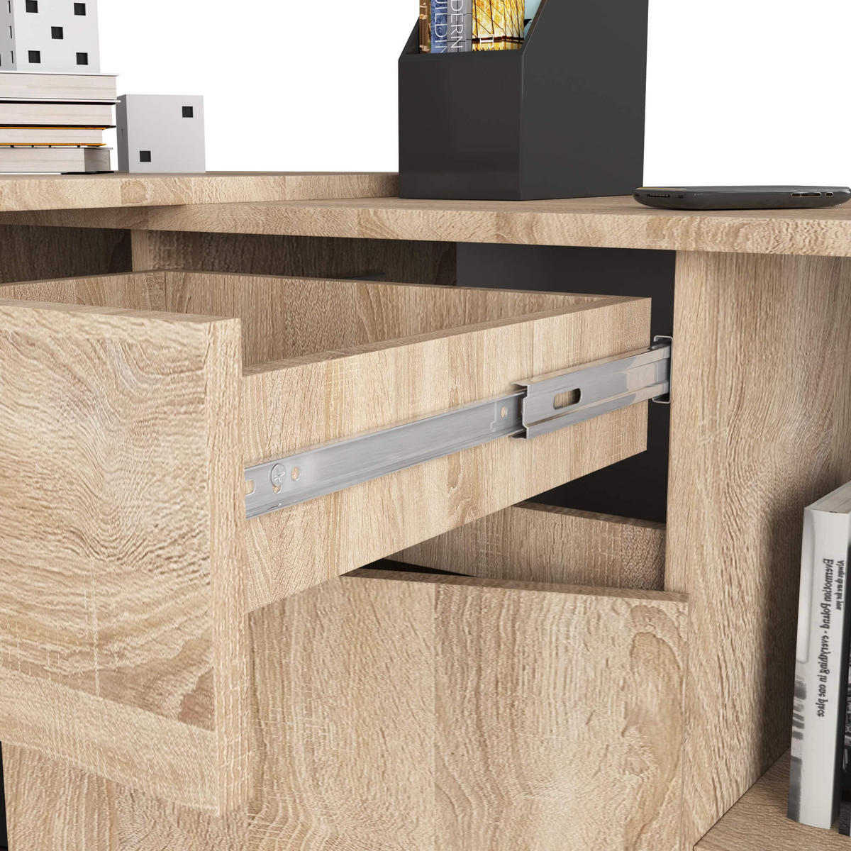 SCHREIBTISCH Eiche Sonoma 79/120/126 - Sonoma Eiche, Holzwerkstoff (126/120/79cm) - RAUMHIRSCH FURNITURE