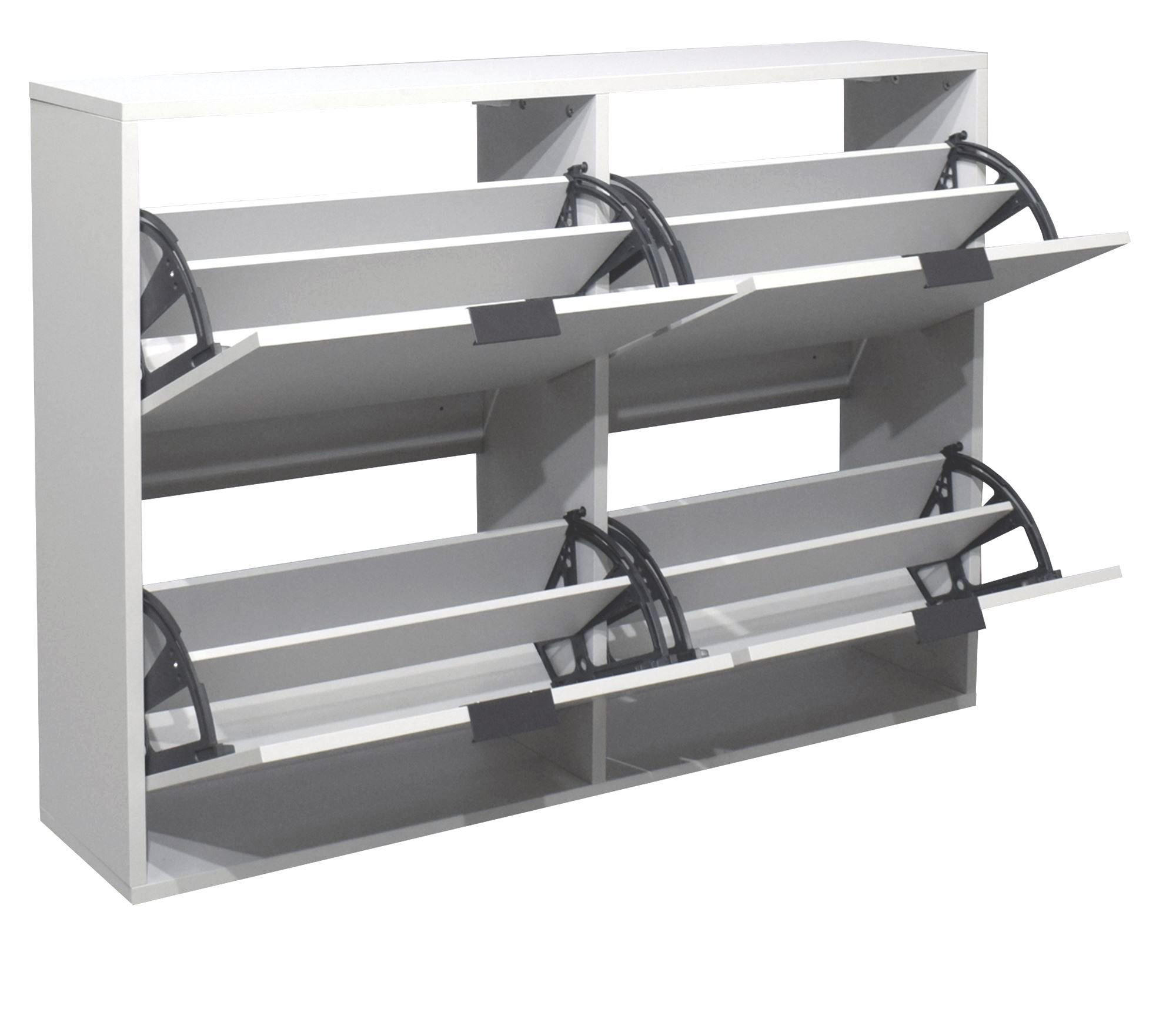 SCHUHSCHRANK Erna 120x25x86 Kreidegrau matt Lack - Hellgrau, Holzwerkstoff (120/86/25cm) - 58aufmkessel