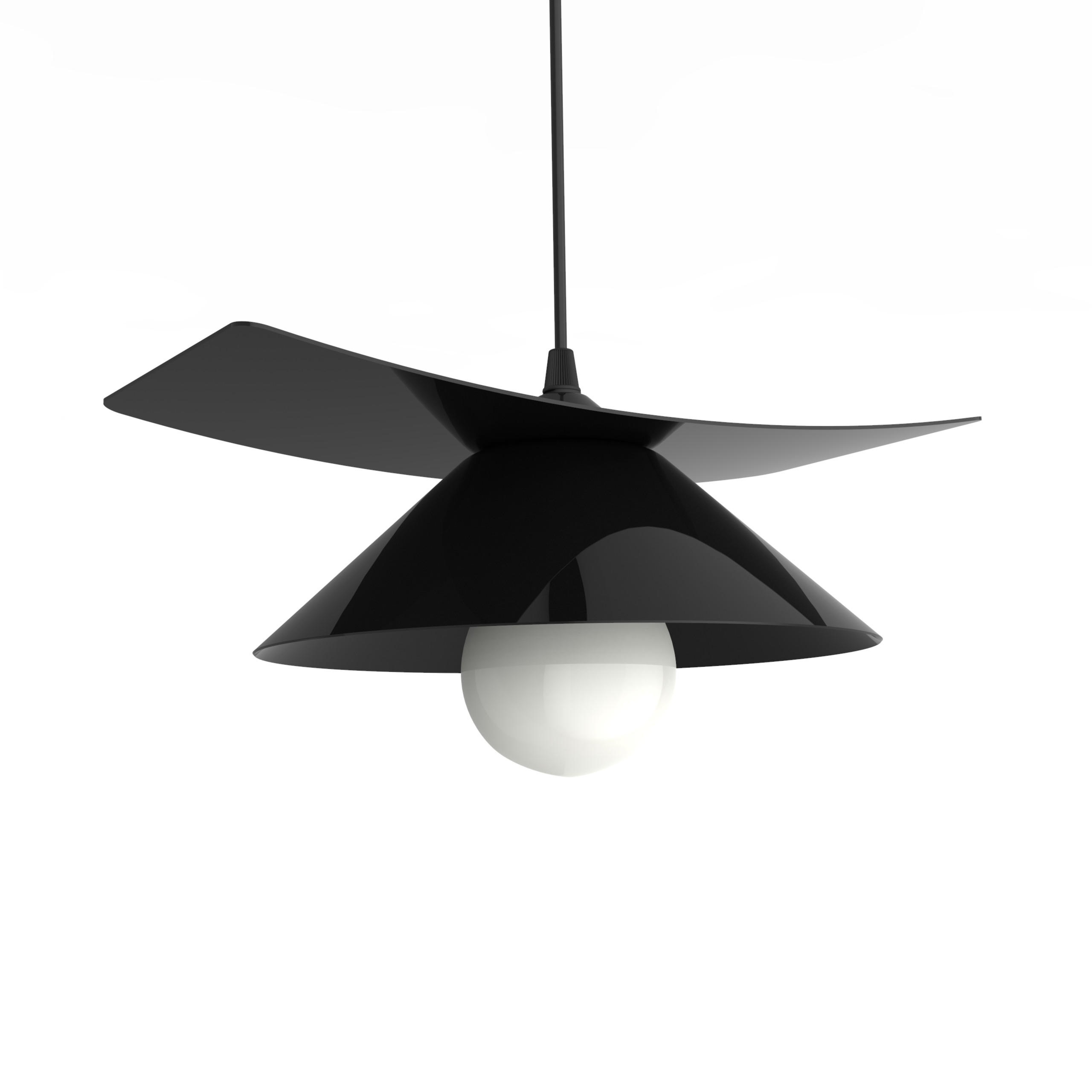 Lumicom Hängeleuchte Schwarz Hochglanz 34x10x25 cm