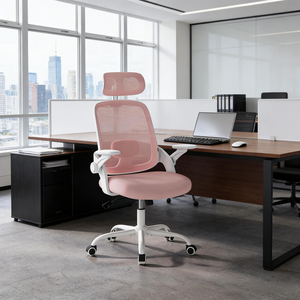 BÜROSTUHL Rosa 63.5/47/117.5 cm - Pink, Metall (63.5/117.5/47cm) - PANGIVO