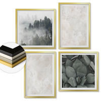 WANDBILDER 4er Set - 50x50 cm & 40x60 cm Goldrahmen - Steinpastellmarmor - Goldfarben, Kunststoff (50/50cm) - ArtPrintCave