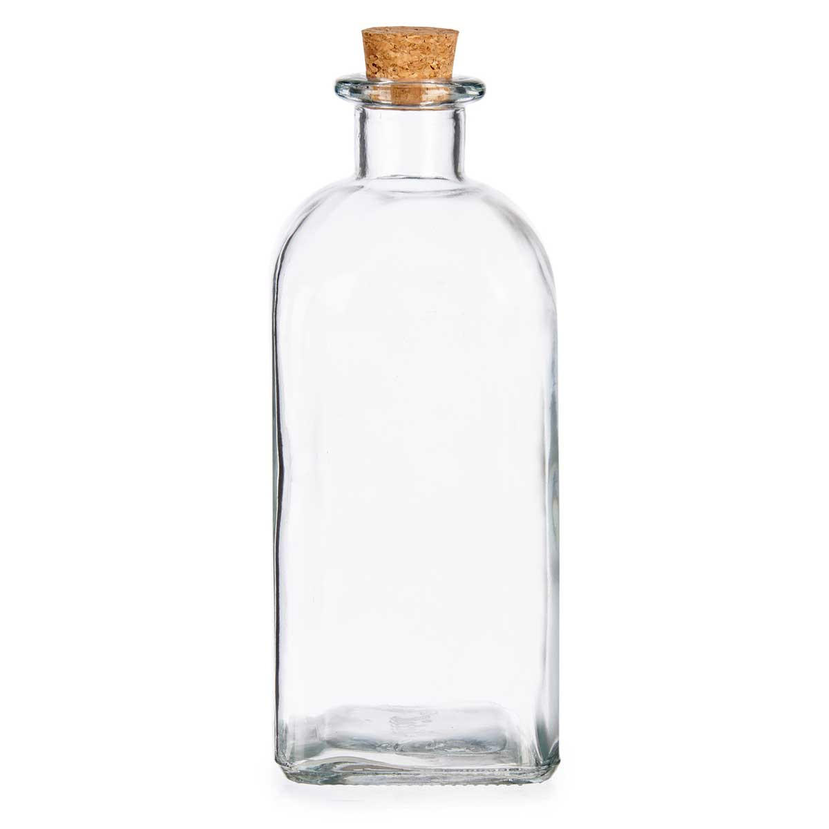 GLASFLASCHE Korkverschluss - Transparent, Glas (9/22/9cm)