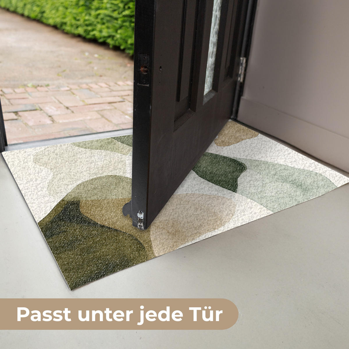 FUSSMATTE Japandi - Abstrakt - Grün 60x40 cm - Multicolor, Kunststoff (60/0.4cm) - MuchoWow