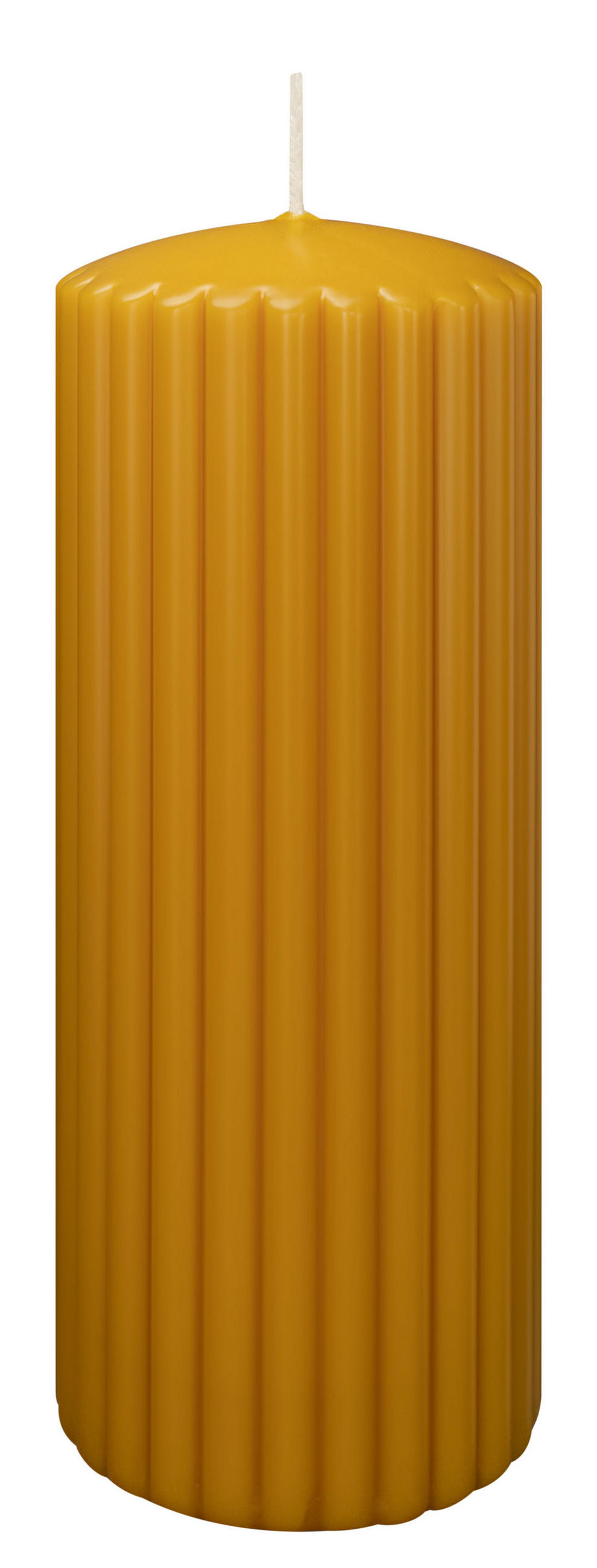 RILLEN KERZEN Natur 200 x Ø 80 mm, 4 Stück - Naturfarben, Paraffin (8/20/20cm) - Wiedemann Kerzen