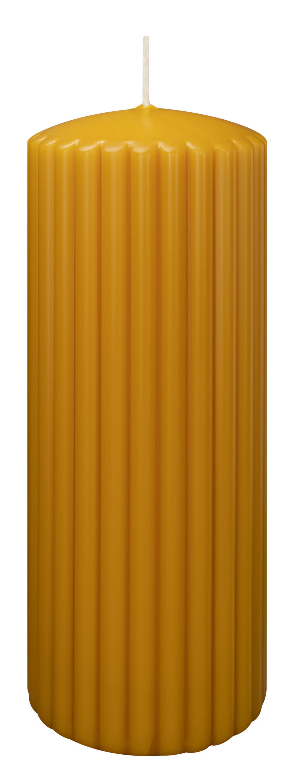 RILLEN KERZEN Natur 200 x Ø 80 mm, 4 Stück - Naturfarben, Paraffin (8/20/20cm) - Wiedemann Kerzen