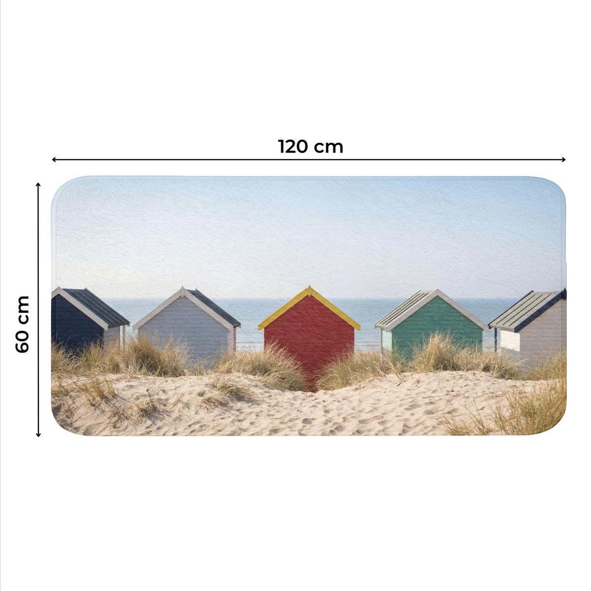 WC PŘEDLOŽKA Pláž - Chaty - Barevné - Duny 120x60 cm - různobarevná, textil/plast (120/1cm) - OnlyWow
