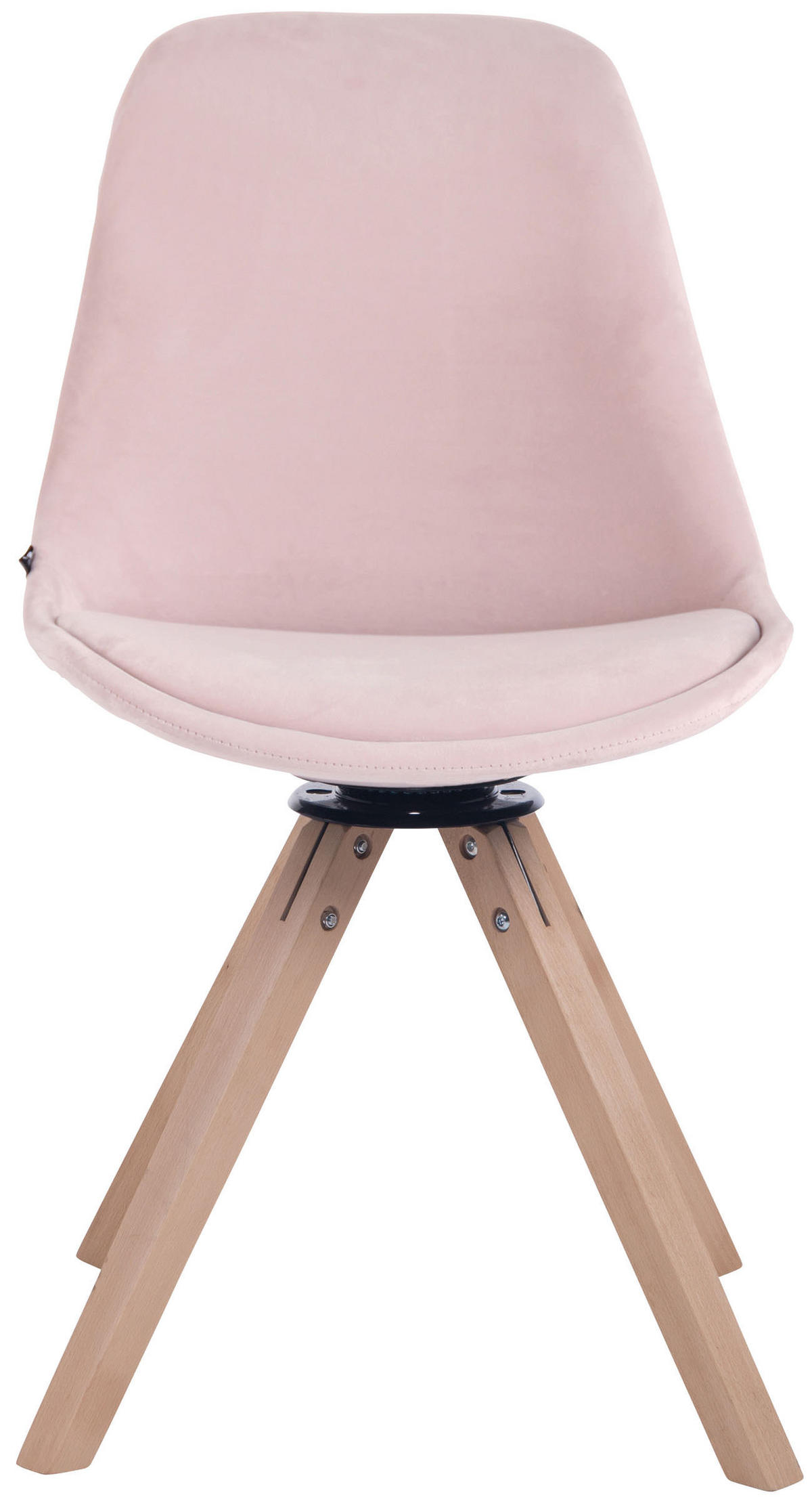 ESSZIMMERSTUHL Troll Samt, Gestell Buchenholz Square Natura Pink - Rosa/Naturfarben, Holz/Buchenholz (48/84/56cm) - TPFLiving