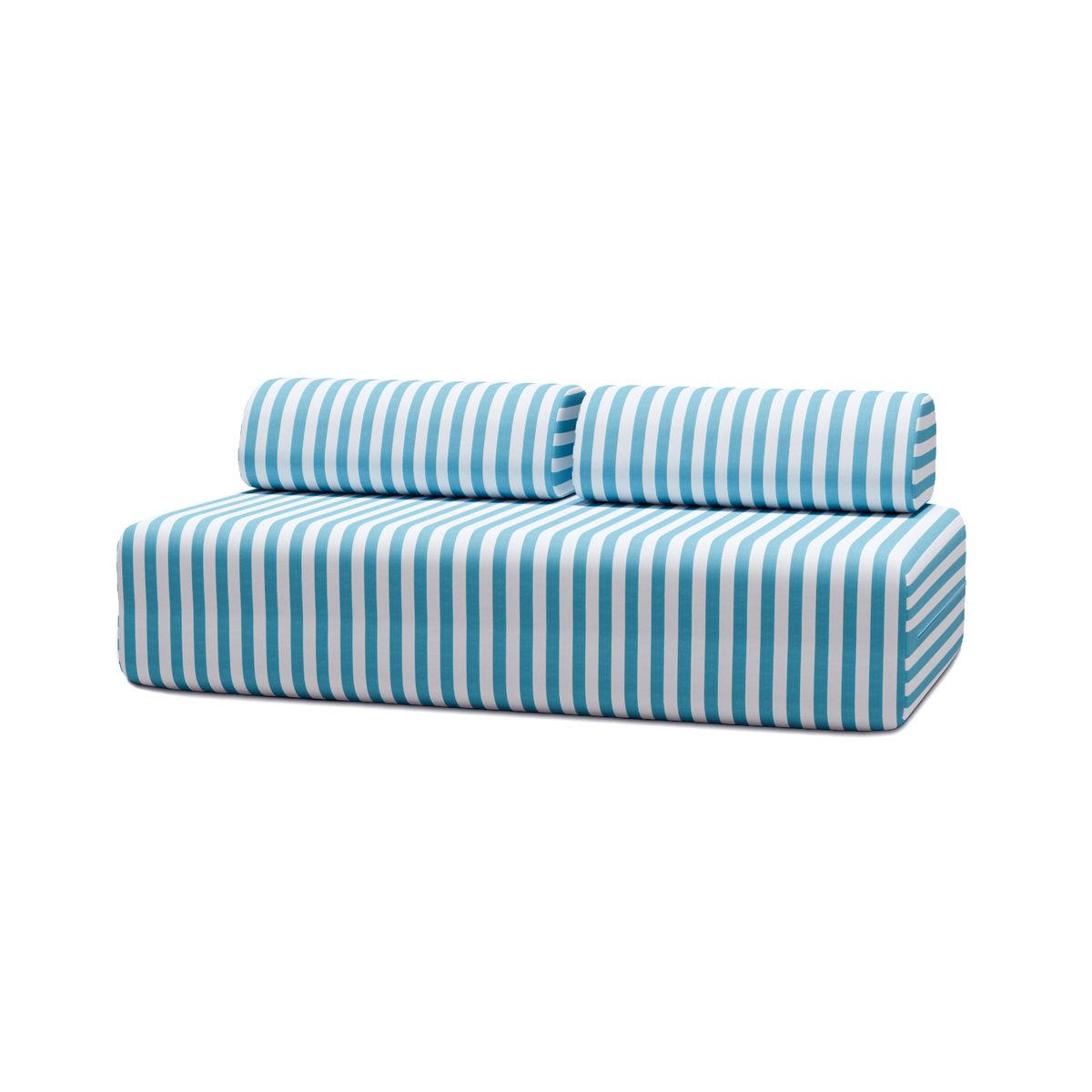 2-3-SITZER-GARTENSOFA mit Streifen in Weiß und Blau - Blau, Textil (95/70.5/190cm)