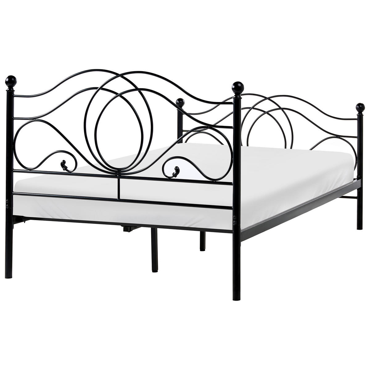 BETT mit Lattenrost 120/200 cm Schwarz Lyra - Schwarz, Metall (120/200cm) - Beliani