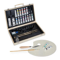 MALKOFFER - Hellbraun, Holz/Kunststoff (36.5/5/26.5cm) - Relaxdays