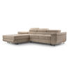 ECKSOFA NOLA Cappuccino L - Links Cord - Schwarz/Cappuccino, Textil/Metall (280/203cm) - Luxkor24